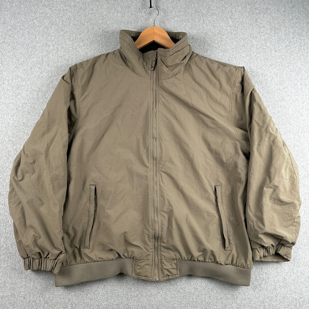 Vintage‎ Covington Jacket Mens XL Brown Bomber Full Zip Fleece Lined Windbreaker